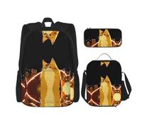 WZYCWB Juego de 3 mochilas de vida campus con diseño de gato que busca - mochila escolar + estuche + bolsa de almuerzo, satisface todas las necesidades diarias de los estudiantes