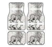 WZYCWB Juego de 4 alfombrillas de coche con estampado de animales mitológicos, para coches, todoterrenos, camiones, ajuste firme sin desplazamiento