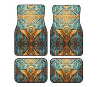 WZYCWB Juego de 4 alfombrillas de metal con diseño de frescos, para coches, todoterrenos, camiones, ajuste firme sin desplazamiento