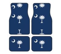 WZYCWB Juego de 4 alfombrillas para coche, diseño de la bandera de Carolina del Sur, para coches, todoterrenos, camiones, ajuste firme sin desplazamiento