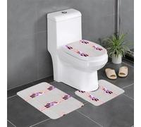 WZYCWB Juego de alfombras impresas con láser de cuatro caras, alfombrilla protectora antideslizante para el baño del hogar, de secado rápido y fácil de limpiar