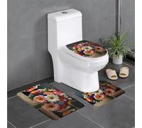 WZYCWB Juego de alfombrillas antideslizantes para baño, diseño de ramo de flores, para dormitorio, bañera, decoración del hogar, alfombra de felpa