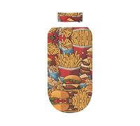 WZYCWB Juego de manta con estampado de muchas patatas fritas + bonita diadema, manta para envolver al bebé después del baño