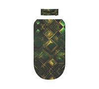 WZYCWB Juego de manta para envolver con estampado a cuadros negros y verdes + bonita diadema, manta para bebé después del baño