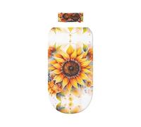 WZYCWB Juego de manta para envolver con estampado de girasol amarillo en aceite + bonita diadema, manta para bebé después del baño