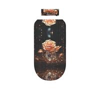 WZYCWB Juego de manta para envolver con estampado de oro rosa blanco + bonita diadema, manta para bebé después del baño