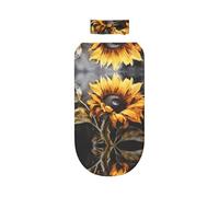 WZYCWB Juego de manta para envolver con ilustración de girasol + bonita diadema, manta para bebé después del baño