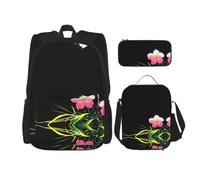 WZYCWB Juego de mochila Blooming cinchona Flower Campus Life (3 piezas), mochila escolar + estuche + bolsa de almuerzo, satisface todas las necesidades diarias de los estudiantes