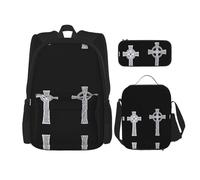 WZYCWB Juego de mochila Ring Cross Campus Life (3 piezas), mochila escolar + estuche + bolsa de almuerzo, satisface todas las necesidades diarias de los estudiantes