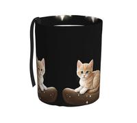 WZYCWB Kitten Looking at The Stars - Cubo de basura portátil para coche, práctico cubo de almacenamiento para coche, práctico, práctico y plegable, un artículo imprescindible para los coches.