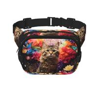 WZYCWB Kittens in The Flowers - Riñonera deportiva, moderna y moderna, bolsa pequeña de viaje ligera