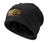 WZYCWB Kiwi Fruit Slice Pattern - Gorra de esquí cálida negra, capucha de buffet con forro polar grueso, gorra de punto elástica, Negro, Taille unique
