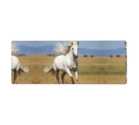 WZYCWB La alfombrilla de mouse White Stallion de 11.8 x 31.5 pulgadas para juegos es adecuada para portátiles y entornos de oficina