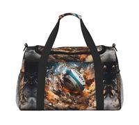 WZYCWB La bolsa de viaje de mano de leopardo de ojos profundos es adecuada para fitness y otros escenarios, Rugby on Fire, Talla única