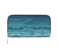 WZYCWB La cartera con cremallera estampada de mar azul profundo es perfecta para viajes, negocios y uso diario. Tiene capacidad para teléfonos celulares y dinero en efectivo.