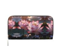 WZYCWB La cartera con cremallera estampada Lotus in Full Bloom es perfecta para viajes, negocios y uso diario. Capacidad para teléfonos celulares y dinero en efectivo.