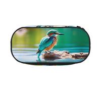 WZYCWB Lagoon Bird - Estuche para lápices de gran capacidad, caja de almacenamiento multifuncional, portátil y duradero, para suministros de oficina y escuela, Black, Talla única, Estuche de belleza