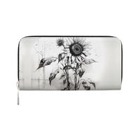 WZYCWB Las bolsas de mano de cuero con cremallera y tarjetero de cisnes blancos son perfectas para viajes o uso diario, Dibujo de girasol, Talla única