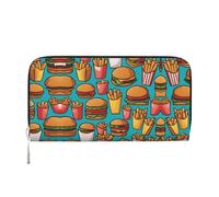 WZYCWB Las bolsas de mano de cuero con cremallera y tarjetero de Deer by the River son perfectas para viajes o uso diario, Hamburguesas fritas de dibujos animados, Talla única