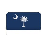 WZYCWB Las bolsas de mano de cuero con cremallera y tarjetero son perfectas para viajes o uso diario, Bandera de Carolina del Sur, Talla única