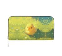 WZYCWB Las bolsas de mano de cuero con diseño de balón de fuego y llamas de agua, carteras con cremallera y tarjeteros, son perfectas para viajes o uso diario, Pollitos, Talla única