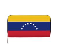 WZYCWB Las bolsas de mano de cuero con la bandera griega, las carteras con cremallera y los tarjeteros son perfectos para viajes o uso diario, Bandera de Venezuela, Talla única