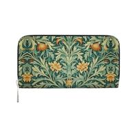 WZYCWB Las bolsas de mano de cuero con patrones florales vívidos con cremallera y tarjeteros, son perfectas para viajes o uso diario, Patrón vintage verde azulado, Talla única
