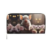 WZYCWB Las bolsas de mano de cuero Lightning Tennis con cremallera y tarjeteros son perfectas para viajes o uso diario, Bonito cerdo joven, Talla única