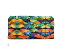 WZYCWB Las bolsas de mano de piel coral con cremallera y tarjetero son perfectas para viajes o uso diario, Escamas de peces arcoíris, Talla única