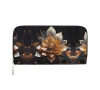 WZYCWB Las bolsas de mano de piel de cebra con cremallera y tarjeteros son perfectas para viajes o uso diario, Flor de loto blanca delicada, Talla única