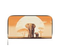 WZYCWB Las bolsas de mano de piel de perro de acuarela con cremallera y tarjeteros son perfectas para viajes o uso diario, Elefantes caminantes, Talla única