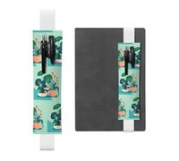 WZYCWB Las bolsas para lápices de interior con diseño de plantas verdes en maceta, soportes de PVC para bolígrafos y soportes para bolígrafos con bandas elásticas y marcadores son las mejores opciones