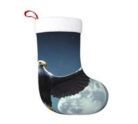 WZYCWB Las medias de Navidad impresas con águila bajo las estrellas, colgadas en la chimenea son perfectas para guardar regalos y dulces.