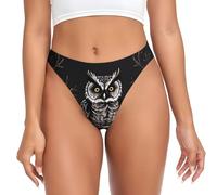 WZYCWB Late Night Owl - Tanga suave para mujer, lencería sexy, bragas de bikini, para uso diario, Negro, M