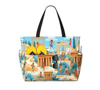 WZYCWB Life of the ancients Bolsa de playa grande bolsa de viaje gimnasio piscina bolsa de almacenamiento con cremallera
