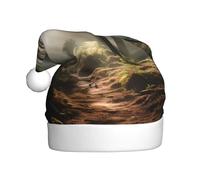 WZYCWB Light in the Forest Sombrero de Navidad para adultos, unisex, Papá Noel, Navidad, Halloween, fiesta de vacaciones, sombrero de Navidad de felpa para adultos