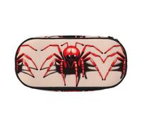 WZYCWB Linda pequeña araña roja de gran capacidad, caja de almacenamiento multifuncional, portátil y duradera, para suministros de oficina y escuela, Black, Talla única, Estuche de belleza
