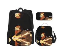 WZYCWB Lion raising his head Campus Life - Juego de mochila (3 piezas), mochila escolar + estuche + bolsa de almuerzo, satisface todas las necesidades diarias de los estudiantes