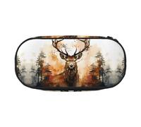WZYCWB Little Deer Forest - Estuche para lápices de gran capacidad, caja de almacenamiento multifuncional, portátil y duradero, para suministros de oficina y escuela, Black, Talla única, Estuche de