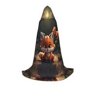 WZYCWB Little Fox and Rose Print M Capa con capucha | Disfraz de cosplay, accesorio de fiesta de anime de Halloween