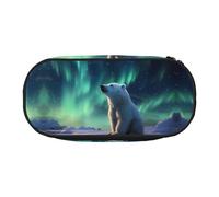 WZYCWB Little Polar Bear - Estuche para lápices de gran capacidad, caja de almacenamiento multifuncional, portátil y duradero, para suministros de oficina y escuela, Black, Talla única, Estuche de