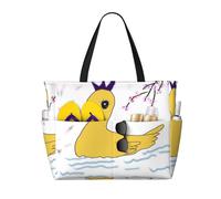 WZYCWB Little Yellow Duck Bolsa de playa grande bolsa de viaje gimnasio piscina bolsa de almacenamiento con cremallera