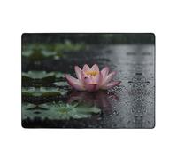 WZYCWB Lotus in The Rainstorm - Alfombra estampada de 80 x 58 pulgadas, pelo corto suave y esponjoso, adecuada para sala de estar, oficina, mesita de noche, balcón