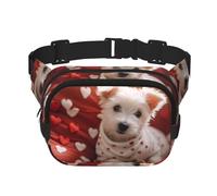 WZYCWB Love Card Fancy Puppy - Riñonera deportiva para cachorros, bolsa cruzada moderna y de moda, bolsa pequeña de viaje ligera