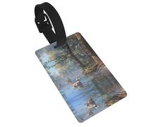 WZYCWB Mallard Ducks - Etiquetas de equipaje con patrón de natación, accesorios de viaje en avión, mochila y etiquetas de equipaje
