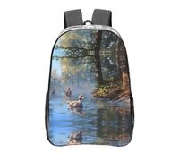 WZYCWB Mallard Ducks - Mochila transparente estampada para natación, bolsa de viaje, bolsa de gimnasio ligera y duradera, mochila de viaje o mochila escolar