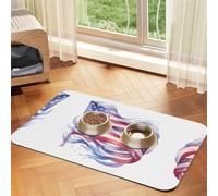 WZYCWB Mantel individual con diseño de bandera americana de 40 x 60 cm, tapete de comida para gatos y perros, plegable y fácil de almacenar