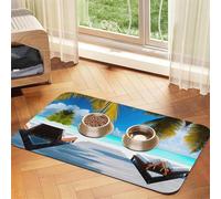 WZYCWB Manteles individuales absorbentes con estampado de Maldives Holidays de 40 x 60 cm, tapetes antideslizantes para perros y gatos, cuencos de comida y manteles individuales para agua
