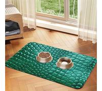 WZYCWB Manteles individuales absorbentes con estampado de piel de cocodrilo esmeralda de 40 x 60 cm, tapetes antideslizantes para perros y gatos, cuencos de comida y manteles individuales para agua