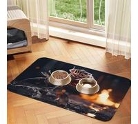 WZYCWB Manteles individuales absorbentes con estampado de rosas marchitas de 40 x 60 cm, tapetes antideslizantes para perros y gatos, cuencos de comida y manteles individuales para agua